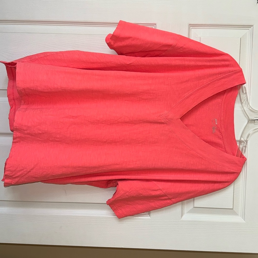 Aerie Oversized V-Neck Neon Coral T-shirt size XL!